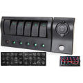 Panel de interruptores basculantes de 6 bandas / Enchufe de cigarrillos / Panel de cargador USB para marina / barco